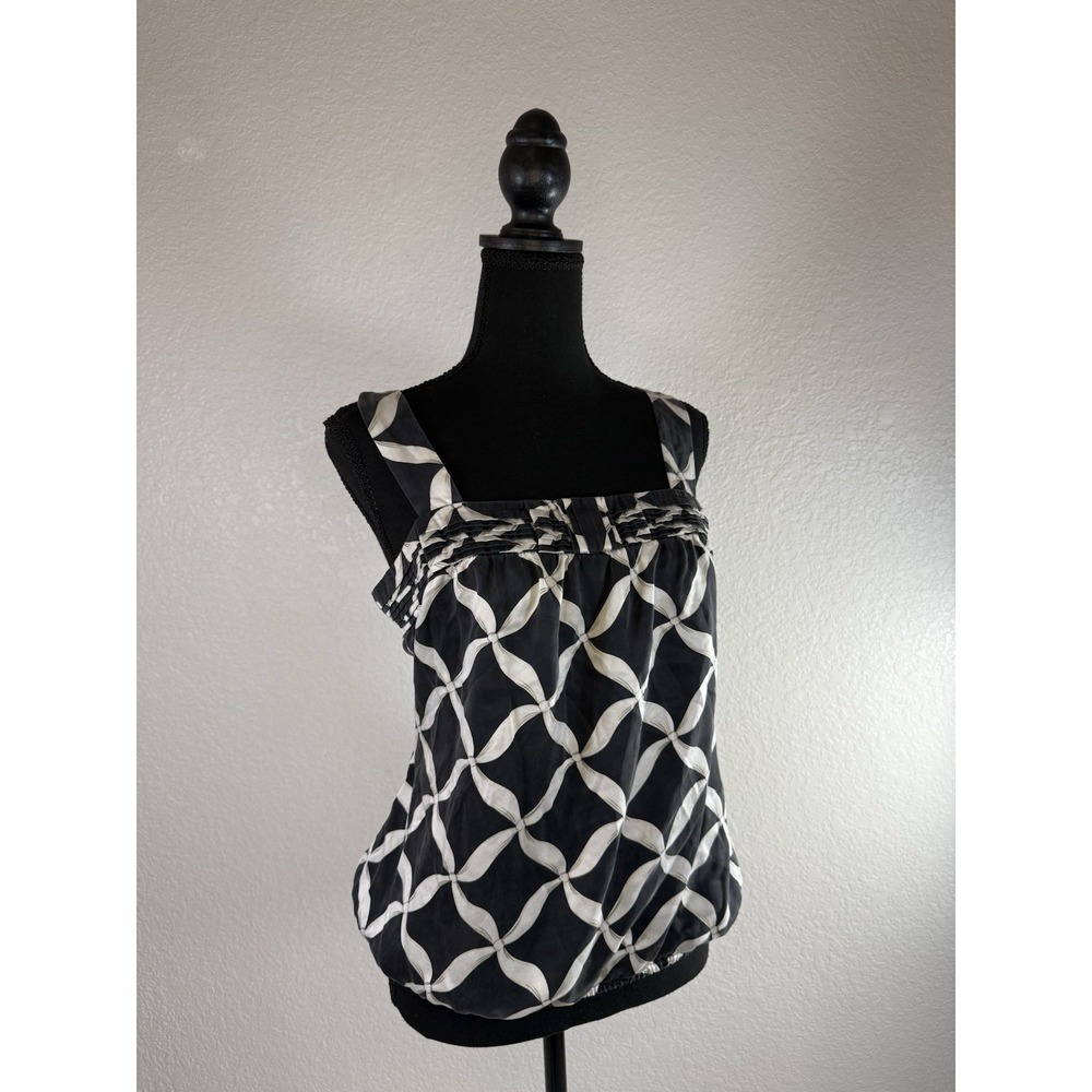 White House Black Market Womens Sleeveless Top Y2K ‎ 100% silk Medium Side Zip